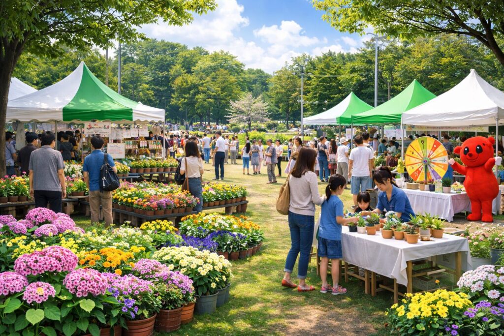 現在の画像: 緑と花のジャンボ市