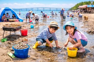 金田みたて海岸 潮干狩り