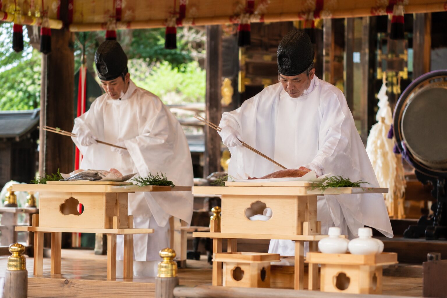 高家神社の庖丁式奉納