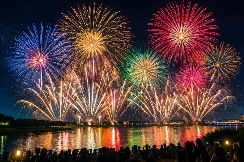 現在の画像: 手賀沼花火大会