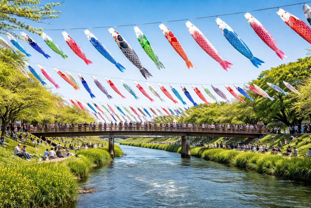 八千代市こいのぼり大遊泳