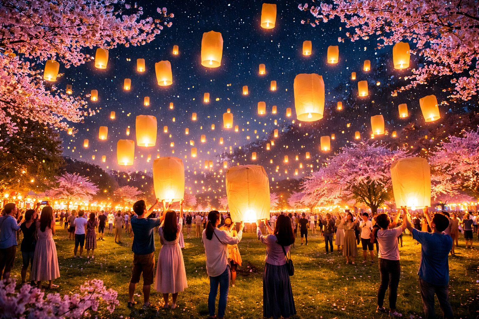 地域防災桜まつり「スカイランタン」