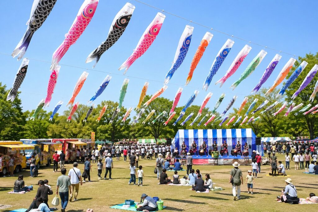 現在の画像: 湖北台 鯉のぼりまつり
