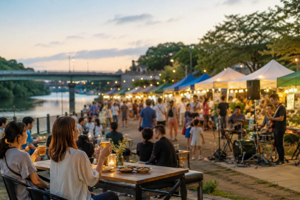現在の画像: 流山市「水辺で乾杯!利根運河」