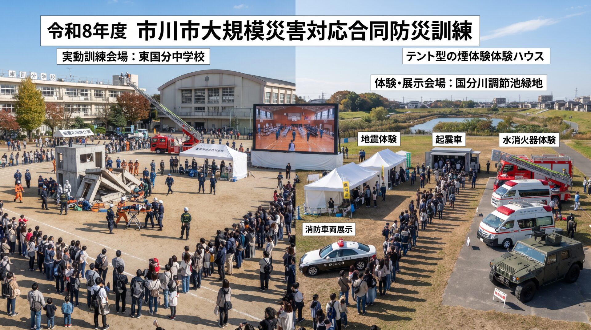市川市合同防災訓練