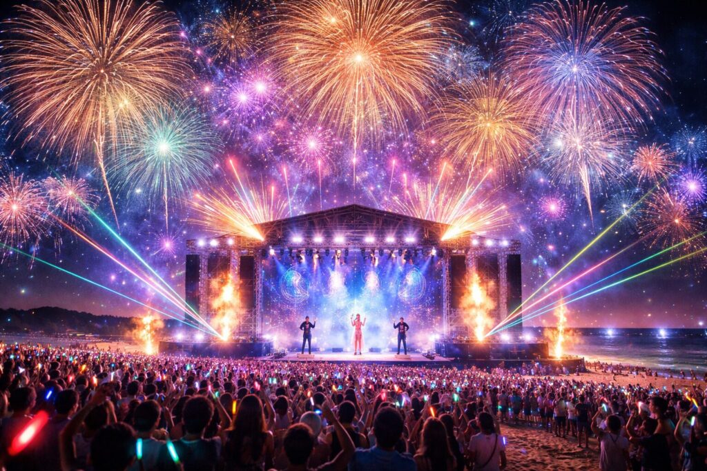 現在の画像: SBI舞花火 in 千葉・稲毛海浜公園